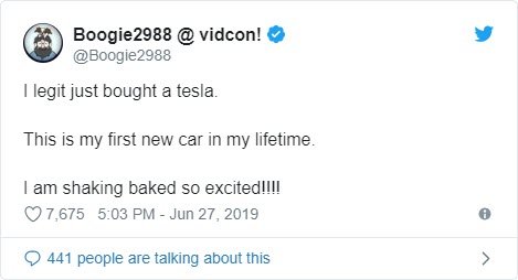 Remember when Boogie2988 was going to 'legit' buy a $100k Tesla? - Bent Corner