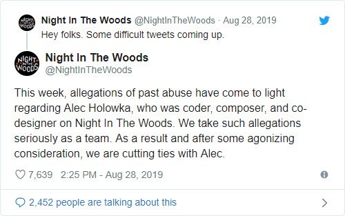 ZoÃ« Quinn accuses Alec Holowka of sexual abuse, he then kills himself - Bent Corner