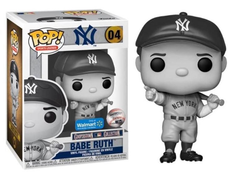 Funko Pop! Babe Ruth black and white Walmart exclusive - Bent Corner