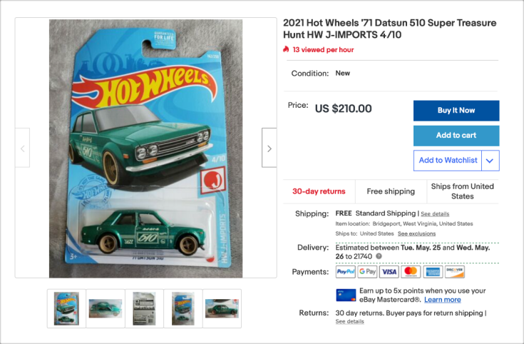 The 2021 Hot Wheels '71 Datsun 510 Super Treasure Hunt